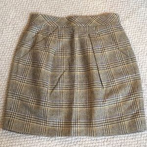 J. Crew FACTORY Wool Mini Skirt Plaid 0 Pockets